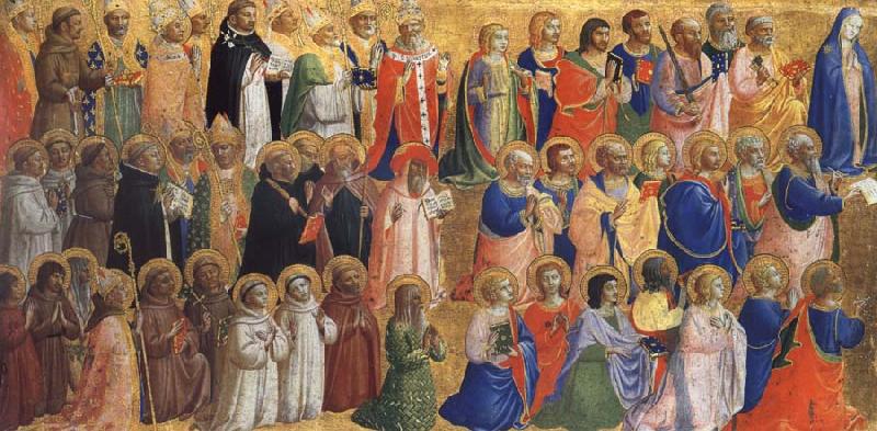The Virgin mary with the Apostles and other Saints, Fra Angelico